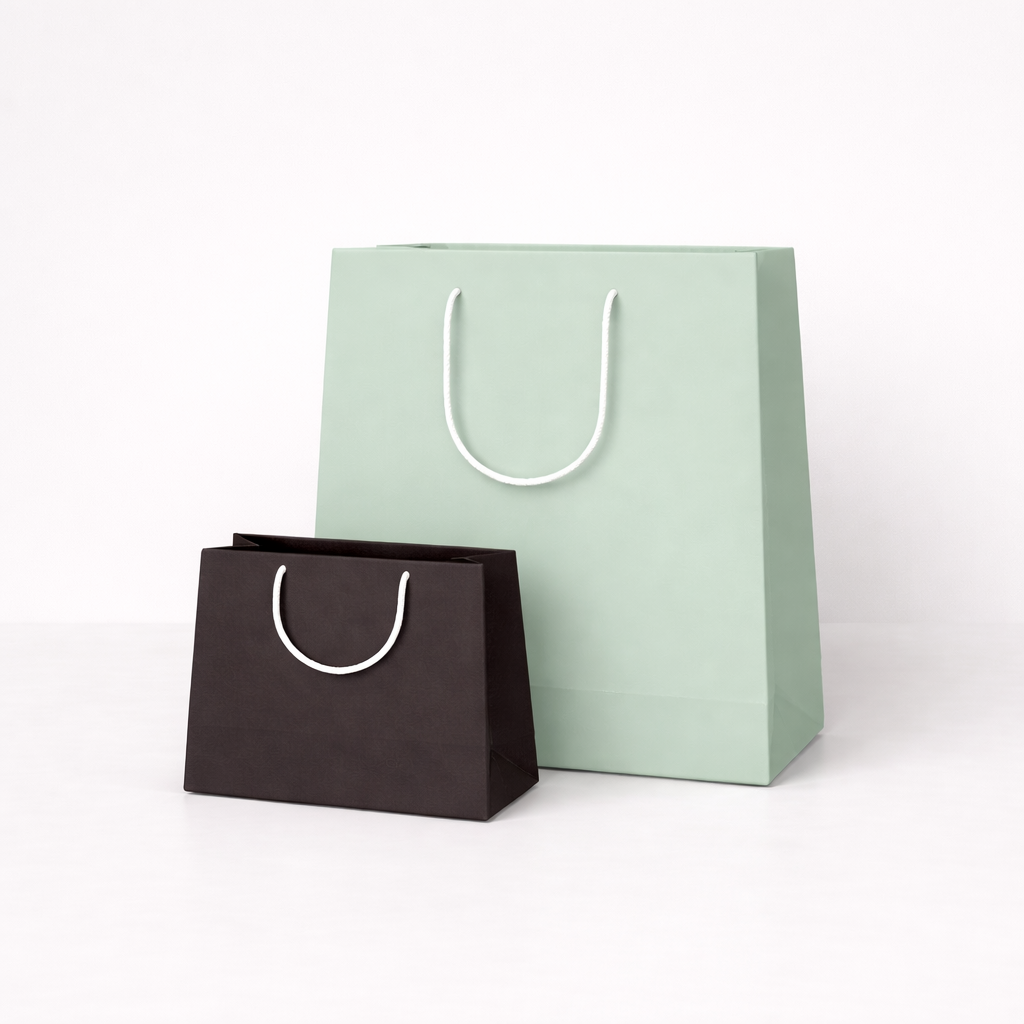 Minimalist shopping bags for retail commerce rewards programs